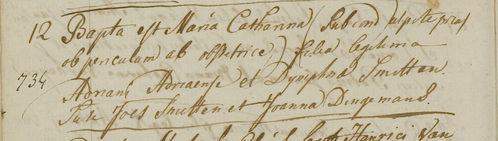 Doopinschrijving Maria Catharina Adriaense